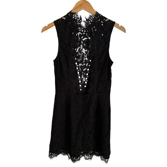 NWT Free People Party Small Cherie Black Lace Mini Dress Wedding Cocktail New S - Picture 4 of 12